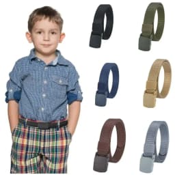 New Kids 2.5cm Width Belt Children Military Unisex Canvas Automatic Buckle Nylon Belt Outdoor Tactical Canvas 90cm