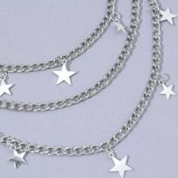 Men Y2k Star Charm Layered Street Style Pant Jeans Chain Belt