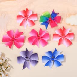 60Pcs Random Bowknot Hair Bangs Hairgripes 3 Inch Rainbow Bow Hairclip Girls Lovely Travel Headwear