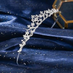 Silver Luxury Pearl Women's Crown Delicate Rhinestone Flower Tiara Hair Band Holiday Party Jewelry Hair Accessories As Gift