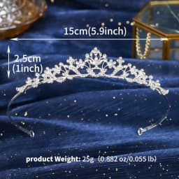 Silver Luxury Pearl Women's Crown Delicate Rhinestone Flower Tiara Hair Band Holiday Party Jewelry Hair Accessories As Gift