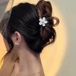 High-End Flower Back Of Head Frosted Hair Clip For Women