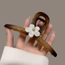 High-End Flower Back Of Head Frosted Hair Clip For Women