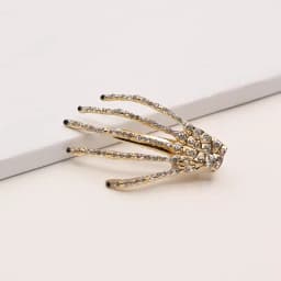 2PC Fashion Alloy Crystal Skeleton Hand Hairpin Hair Side Clips for Women Girls Nightclub Hair Accessories Tool