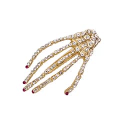 2PC Fashion Alloy Crystal Skeleton Hand Hairpin Hair Side Clips for Women Girls Nightclub Hair Accessories Tool