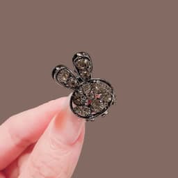 High-end Rhinestone Rabbit Small Hair Grab Exquisite Cute Mini Hair Claw Bang Clip Princess Head Top Clip Women Hair Accessories