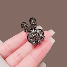 High-end Rhinestone Rabbit Small Hair Grab Exquisite Cute Mini Hair Claw Bang Clip Princess Head Top Clip Women Hair Accessories