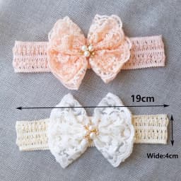 Cute Lace Embroidery Bow Headband For Princess Baby Girls Solid Bow Elasticity Hair Band Luxury Headwear Gifts