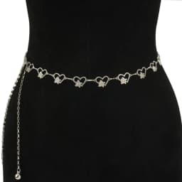 Love Butterfly Belt Rhinestone-Metal Gold Silver Carving Chunky Waist Chain Accessories for Women