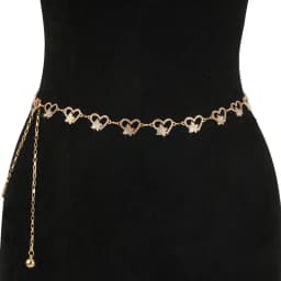 Love Butterfly Belt Rhinestone-Metal Gold Silver Carving Chunky Waist Chain Accessories for Women