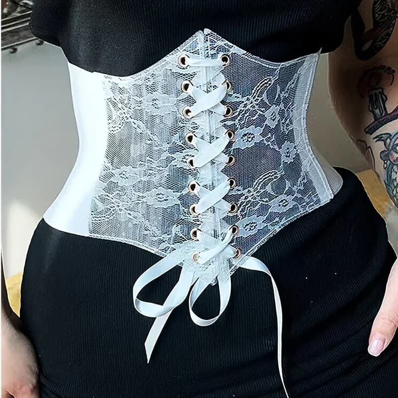 Fashionable Women's Lace-up Corset Belt, Retro Style for Ladies Suitable for Casual Wear and Special Occasions