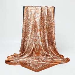 Classic Paisley Print Square Scarf Soft Satin Bandana Vintage Windproof Head Wrap Casual Shawl Imitation Silk Travel Beach Towel