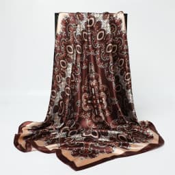 Classic Paisley Print Square Scarf Soft Satin Bandana Vintage Windproof Head Wrap Casual Shawl Imitation Silk Travel Beach Towel