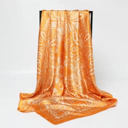 Classic Paisley Print Square Scarf Soft Satin Bandana Vintage Windproof Head Wrap Casual Shawl Imitation Silk Travel Beach Towel