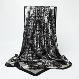 Classic Paisley Print Square Scarf Soft Satin Bandana Vintage Windproof Head Wrap Casual Shawl Imitation Silk Travel Beach Towel