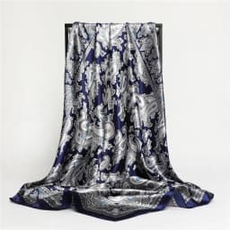 Classic Paisley Print Square Scarf Soft Satin Bandana Vintage Windproof Head Wrap Casual Shawl Imitation Silk Travel Beach Towel