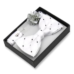 Classic High Quality Bow Tie Set Box Gift For Men Fashion Elegant Bowtie Handchief And Brooch Set Wedding Business Accessories