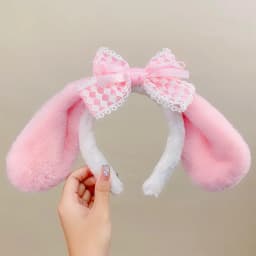 Kawaii Series Plush Headband Kuromi My Melody Cinnamoroll Dog Anime Cute Cartoon Plush Ear Headband Hair Accessories Gift