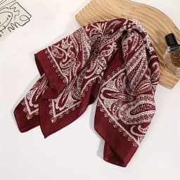 2025 New Paisley Print Small Square Scarf Soft Satin Silk-like Thin Neck Scarf Mature Style Sunscreen Headscarf For Women