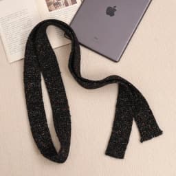 Striped Plush Scarf Women's Niche Design Sense Spice Girl Versatile Decoration Korean Version Thin and Narrow Long Scarf
