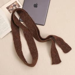 Striped Plush Scarf Women's Niche Design Sense Spice Girl Versatile Decoration Korean Version Thin and Narrow Long Scarf