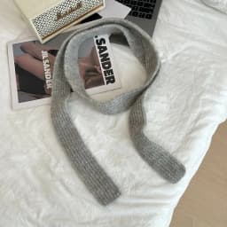 Striped Plush Scarf Women's Niche Design Sense Spice Girl Versatile Decoration Korean Version Thin and Narrow Long Scarf