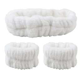 Velvet soft elastic headband face washing and makeup headband hair tie face washing waterproof wrist strap and heanband set