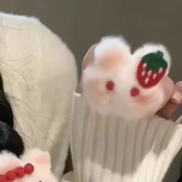 1pc Bingtanghulu strawberry bunny hairpin plush clip cute powder blusher rabbit hairpin autumn and winter hair accessories