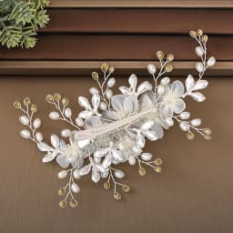 Korean Style Floral Hair Comb Water Diamond Silk Flower Elegant Hairpin For Women Girls Wedding Metal Jewelry Hair Accessories