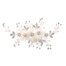 Korean Style Floral Hair Comb Water Diamond Silk Flower Elegant Hairpin For Women Girls Wedding Metal Jewelry Hair Accessories