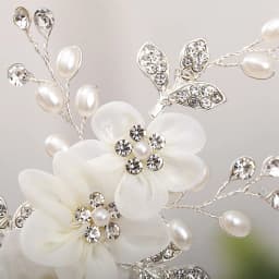 Korean Style Floral Hair Comb Water Diamond Silk Flower Elegant Hairpin For Women Girls Wedding Metal Jewelry Hair Accessories