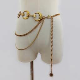 Fashion Vintage Gold Chain Belt Female Goth Moon Metal Designer Belts For Women High Quality Female Waist Tassle Goth Dress Cors