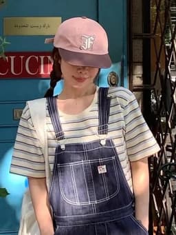 Jennie Embroidered Letter Low-profile Baseball Cap Women's Spring Summer Large Head Size Face Slimming Flat-brim Cap