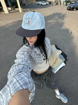 Jennie Embroidered Letter Low-profile Baseball Cap Women's Spring Summer Large Head Size Face Slimming Flat-brim Cap