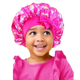 New Kids Unicorn Satin Bonnet Wide Elastic Band Ribbon Sleeping Cap Curly Natural Hair Child Night Caps Shower Cap Headscarf