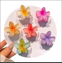 6Pcs Gradient Hair Clips New Flower Hair Claws Small Size Fashion Headwear Hairpin Crab Barrette Hair Accessories for Women