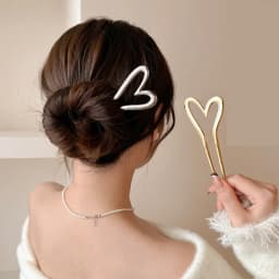 Korean New Hairpin Hair Sticks Heart Geometric Metal Trendy Metal Hair Accessories Headwear Hairstyle For Women Girls Jewelry