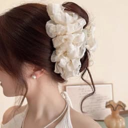 Elegant Chiffon Flower Bow Hair Claw For Women Sweet Large Shark Hair Clip Crab Hairpin Hairgrip Headwear Girls Hair Accessories