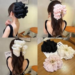 Elegant Chiffon Flower Bow Hair Claw For Women Sweet Large Shark Hair Clip Crab Hairpin Hairgrip Headwear Girls Hair Accessories