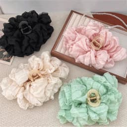 Elegant Chiffon Flower Bow Hair Claw For Women Sweet Large Shark Hair Clip Crab Hairpin Hairgrip Headwear Girls Hair Accessories