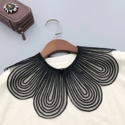 Elegant Pearl Button Detachable Fake Collar Solid Color Breathable False Collar Shawl Shoulder Wraps Lace Detachable Collar