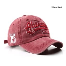 2025 Spring/Summer Unisex Cotton Baseball Cap Vintage Washed with Alphabet ALWAYS Embroidery - Hip-Hop Inspired Snapback Design
