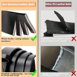 Womens Double Genuine Leather Belt Fashionable Cowhide Suede Belts with Square Alloy Buckle for Dresses Jeans Casual Wear