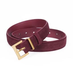 Womens Double Genuine Leather Belt Fashionable Cowhide Suede Belts with Square Alloy Buckle for Dresses Jeans Casual Wear
