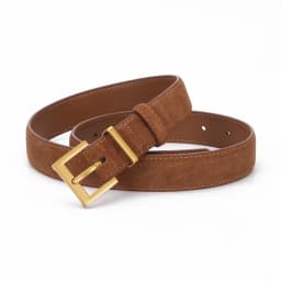 Womens Double Genuine Leather Belt Fashionable Cowhide Suede Belts with Square Alloy Buckle for Dresses Jeans Casual Wear
