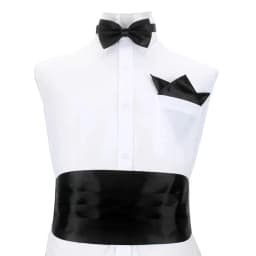 Fashion Wide Silk Satin Tuxedo Cummerbund Elastic Gentleman Pocket Square Belly Band Business Neck Tie Set Compere
