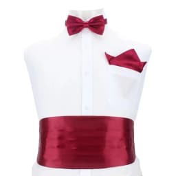 Fashion Wide Silk Satin Tuxedo Cummerbund Elastic Gentleman Pocket Square Belly Band Business Neck Tie Set Compere
