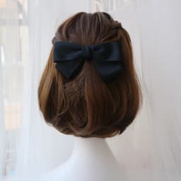 New Fashion Elegant Black Red Barrettes Bow Hair Clip Temperament Hair Bow Ribbon Ponytail Clip For Women Top Hair Accessories
