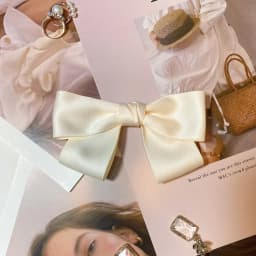 New Fashion Elegant Black Red Barrettes Bow Hair Clip Temperament Hair Bow Ribbon Ponytail Clip For Women Top Hair Accessories