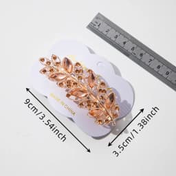 Sparkly Rhinestone Leaf Shaped Barrettes Hairpin Non-Slip Crystal Spring Hair Clips For Women Girls Thin Thick Hair French Style